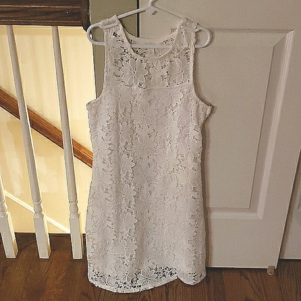 White Lace Mini Dress